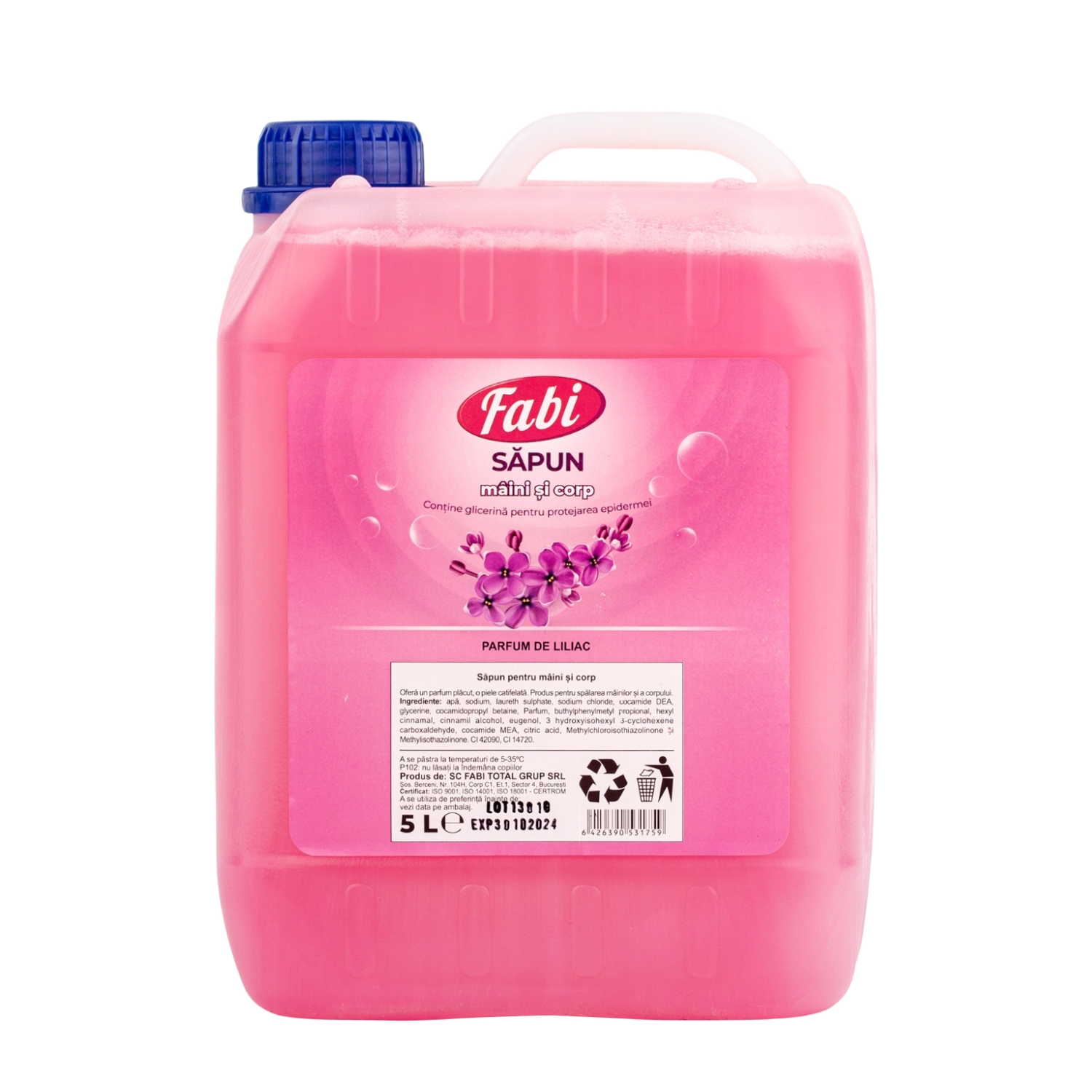 Sapun lichid roz parfumat  Fabi  canistra 5L